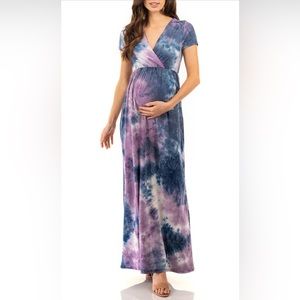 Short-Sleeve Tie Dye Maternity Dress by Mother Bee, Size M. Worn Once!